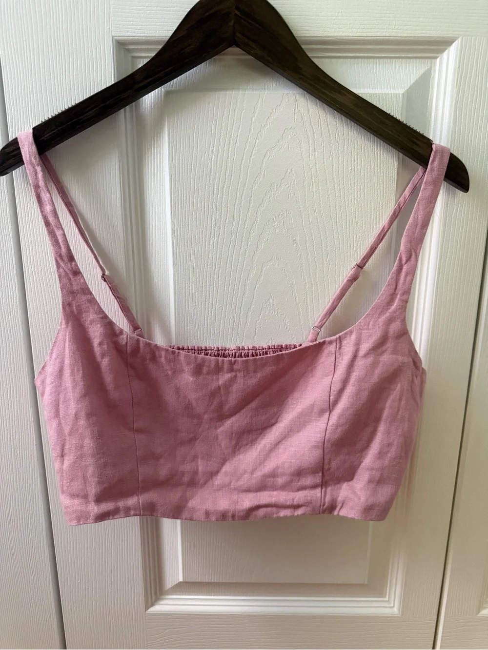 Reformation France Linen Two Piece Skort and Top Set in Pink